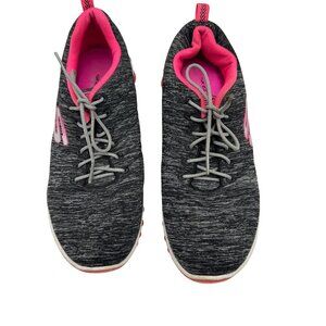 Skechers Womens Skech-Air Athletic Sneakers Sz 9 Gray Pink Lace Up Mesh Outdoors